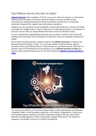 Top-Offshore-Service-Provider-in-India-Industry-experts