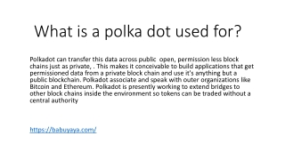 What is a polkadot used for