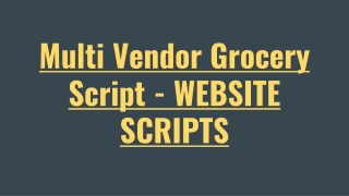 Multi Vendor Grocery Script - ScriptStore