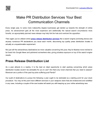 Make PR Distribution Services Your Best Communication Channels