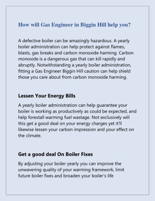 Professional Boiler Service in Biggin Hill