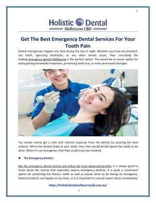 Get The Best Emergency Dental Services For Your Tooth Pain