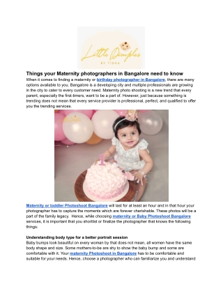 Things your Maternity photographers in Bangalore need to know