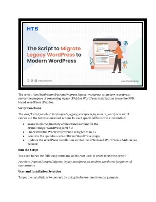 The Script to Migrate Legacy WordPress to Modern WordPress