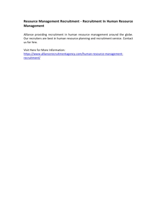 Resource Management Recruitment - Recruitment In Human Resource Management