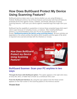 How Does BullGuard Protect My Device Using Scanning Feature?