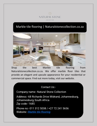 Marble tile flooring | Naturalstonecollection.co.za