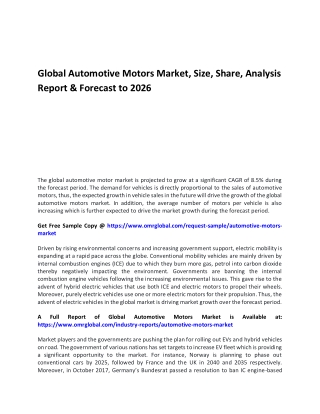 Global Automotive Motors Market