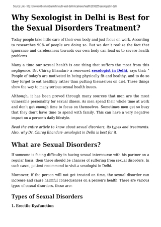 Why Sexologist in Delhi is Best for the Sexual Disorders Treatment_ (1)