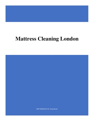 Mattress Cleaning London