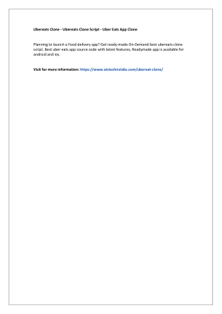 Ubereats Clone - Ubereats Clone Script - Uber Eats App Clone