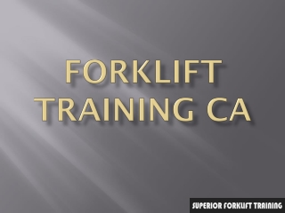 Forklift Training CA