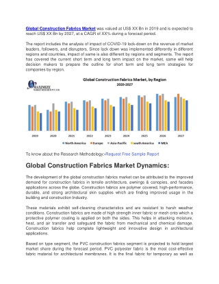 Global Construction Fabrics Market was valued at US