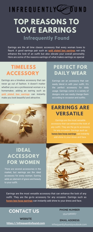 Top Reasons to love Earrings | Infrequently Found