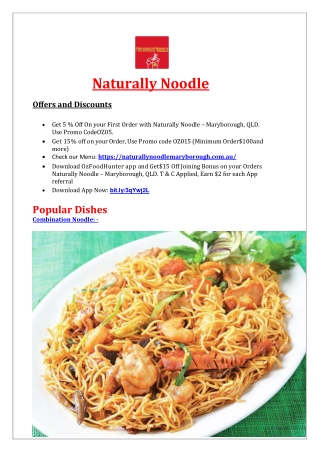 5% Off - Naturally Noodle Asian Restaurant Maryborough, QLD