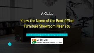 Know the Name of the Best Office Furniture Showroom Near You