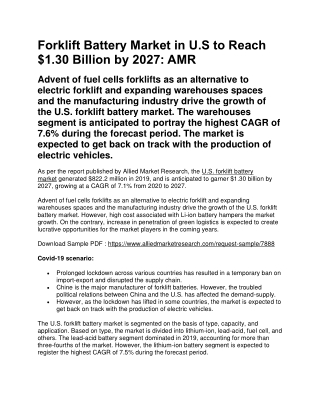 Forklift Battery Market
