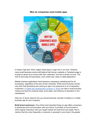 Why do companies need mobile apps