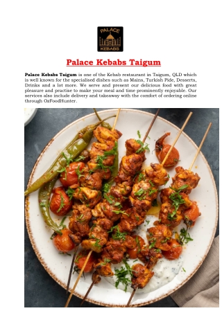 5% Off - Palace Kebabs Restaurant Menu Taigum, QLD