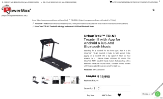 UrbanTrek™ TD-N1 Motorised Treadmill @ Best Price with App for Android & iOS And Bluetooth speakers