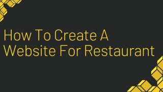 How To Create A Website For Restaurant - Web App Restaurant