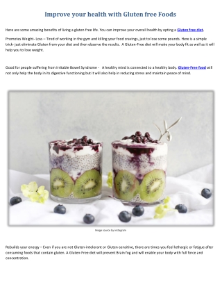 Improve your health with Gluten free Foods