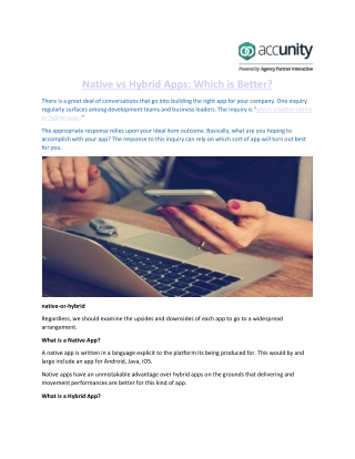 Native vs Hybrid Apps Which is Better