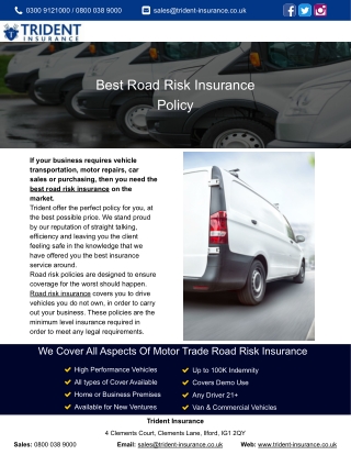 Best Road Risk Insurance Policy