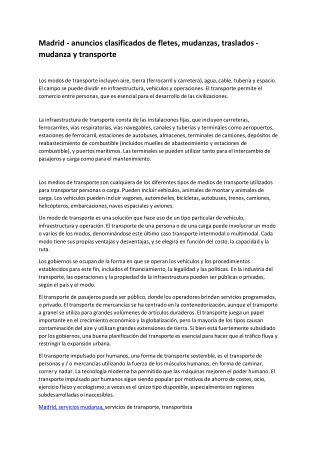 Madrid - fletes, mudanzas, traslados - mudanza y transporte