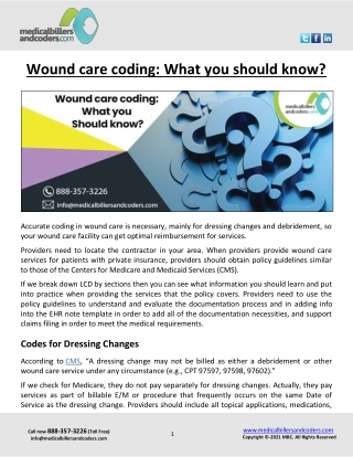 Wound care coding: What you should know?