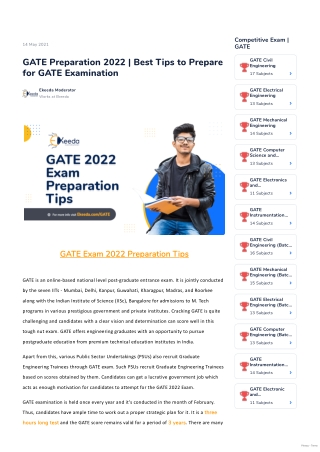 GATE Preparation 2022 _ Best Tips to Prepare for GATE Examination