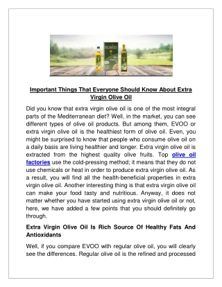 Palamidas Olive Oil- Important Things That Everyone Should Know About Extra Virgin Olive Oil
