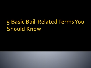 5 Basic Bail-Related Terms You Should Know