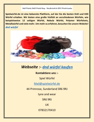dnd würfel kaufen  ab