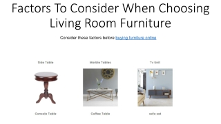 Factors To Consider When Choosing Living Room Furniture thehomedekor