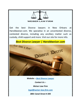 Best Divorce Lawyer  Haroldweiser
