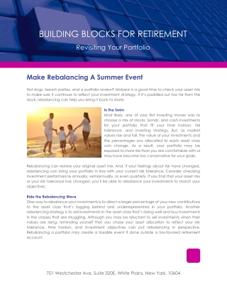 Rebalancing a Summer Event