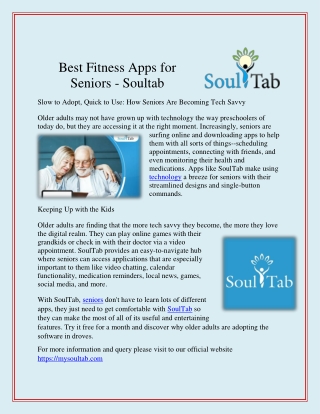 Best Fitness Apps for Seniors - Soultab