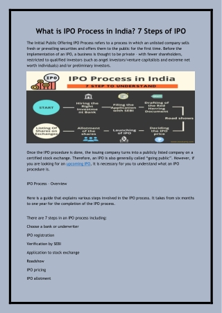 What is IPO Process in India