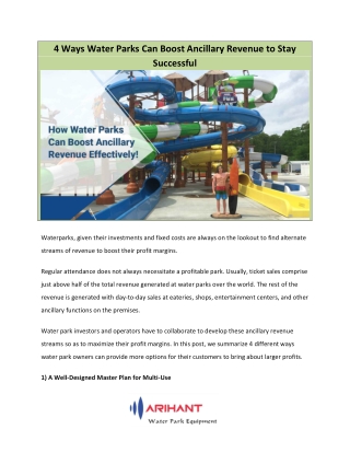 4 Ways Water Parks Can Boost Ancillary Revenue To Stay Successful