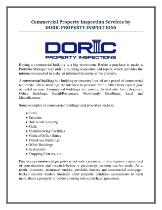 Commercial Property Inspection Services