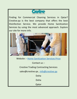 Home Sanitization Services Price Crestive.qa