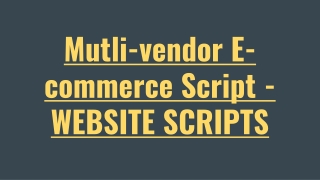 Mutlivendor E-commerce Script - Scriptstore