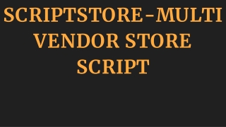 MultiVendor Store Script- Website Script