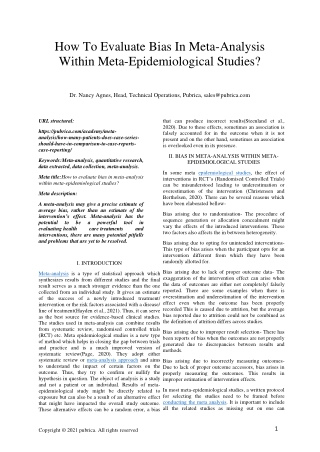 Evaluate bias in meta-analysis within meta-epidemiological studies -  Pubrica