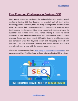 Five Common Challenges in Business SEO