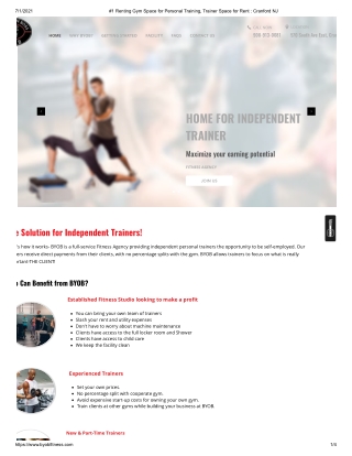 Renting Gym Space for Personal Training, Trainer Space for Rent _ Cranford NJ