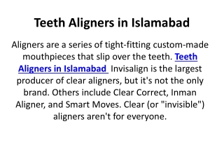 Teeth Aligners in Islamabad