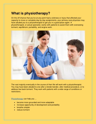 What is physiotherapy