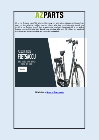 Bosch Fietsaccu AZParts.nl